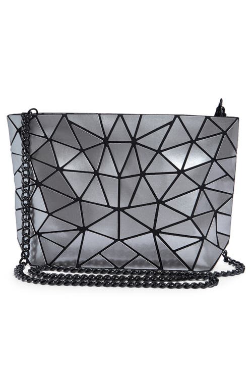 Patrizia Luca Slanted Square Convertible Clutch In Shiny Grey