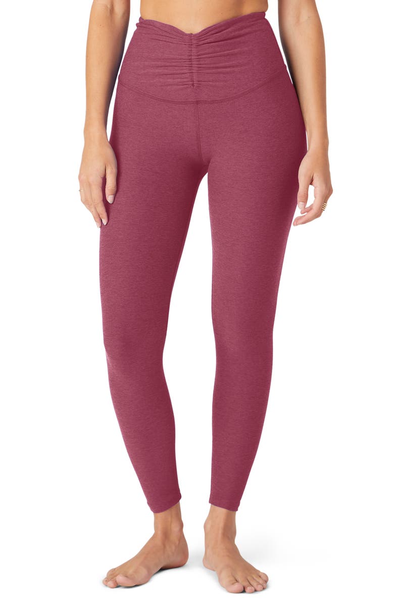 Beyond Yoga Space Dye V-Waist Leggings, Main, color, Smooth Mauve Heather