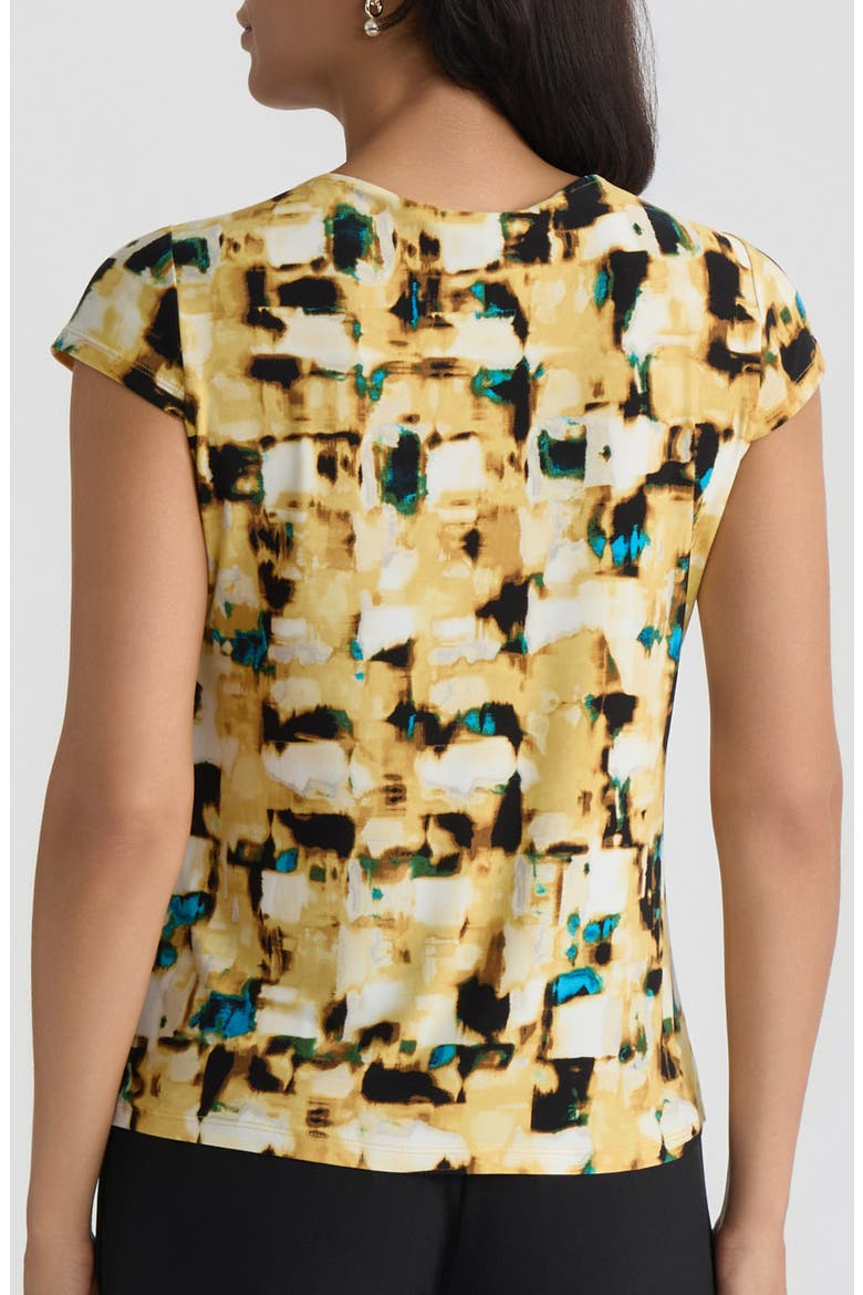 Abstract Print Cowl Neck Top, Alternate, color, BUTTERSCOTCH MULTI