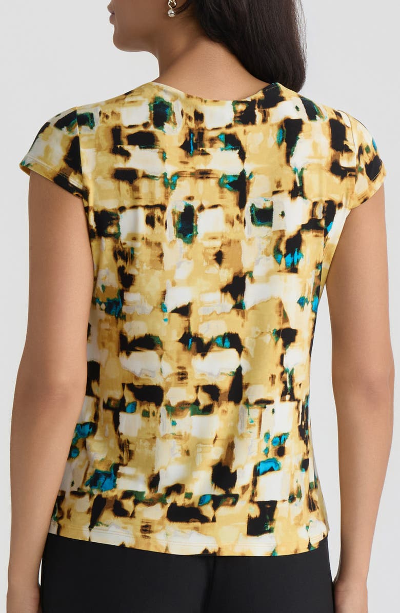 KASPER Abstract Print Cowl Neck Top, Alternate, color, Butterscotch Multi