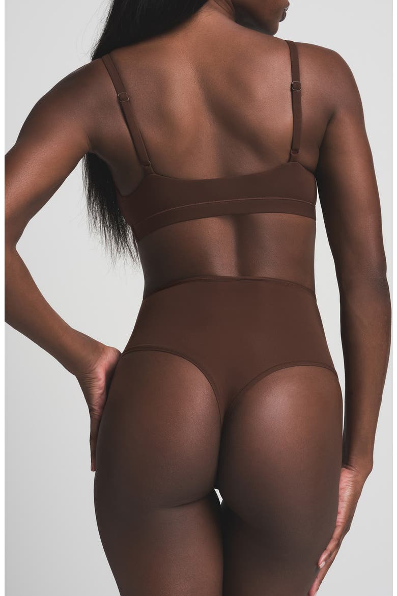 Fits Everybody High Waist Thong, Alternate, color, COCOA