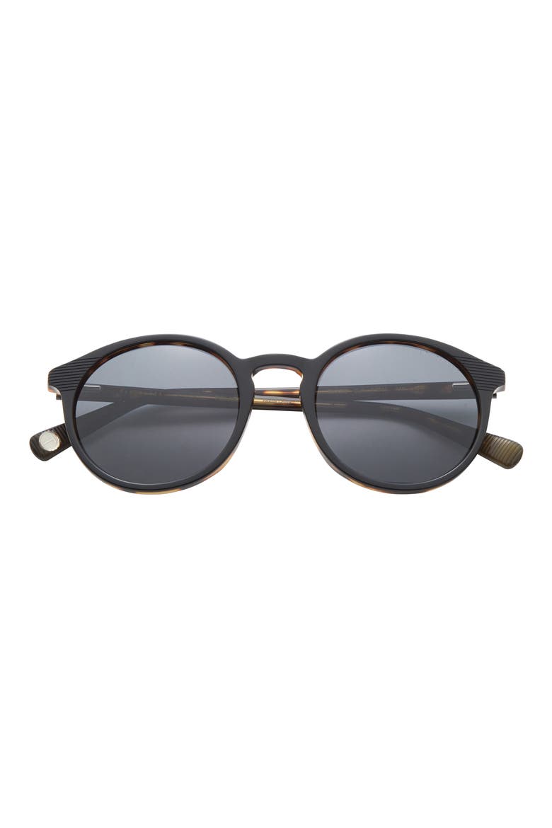 51mm Polarized Round Sunglasses, Main, color, BLACK