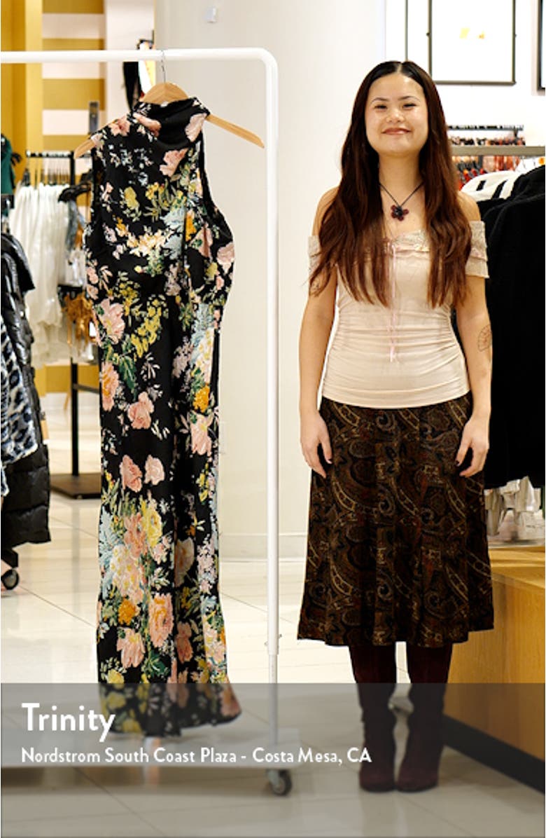 Anabelle Funnel Neck Satin Midi Dress, sales video thumbnail