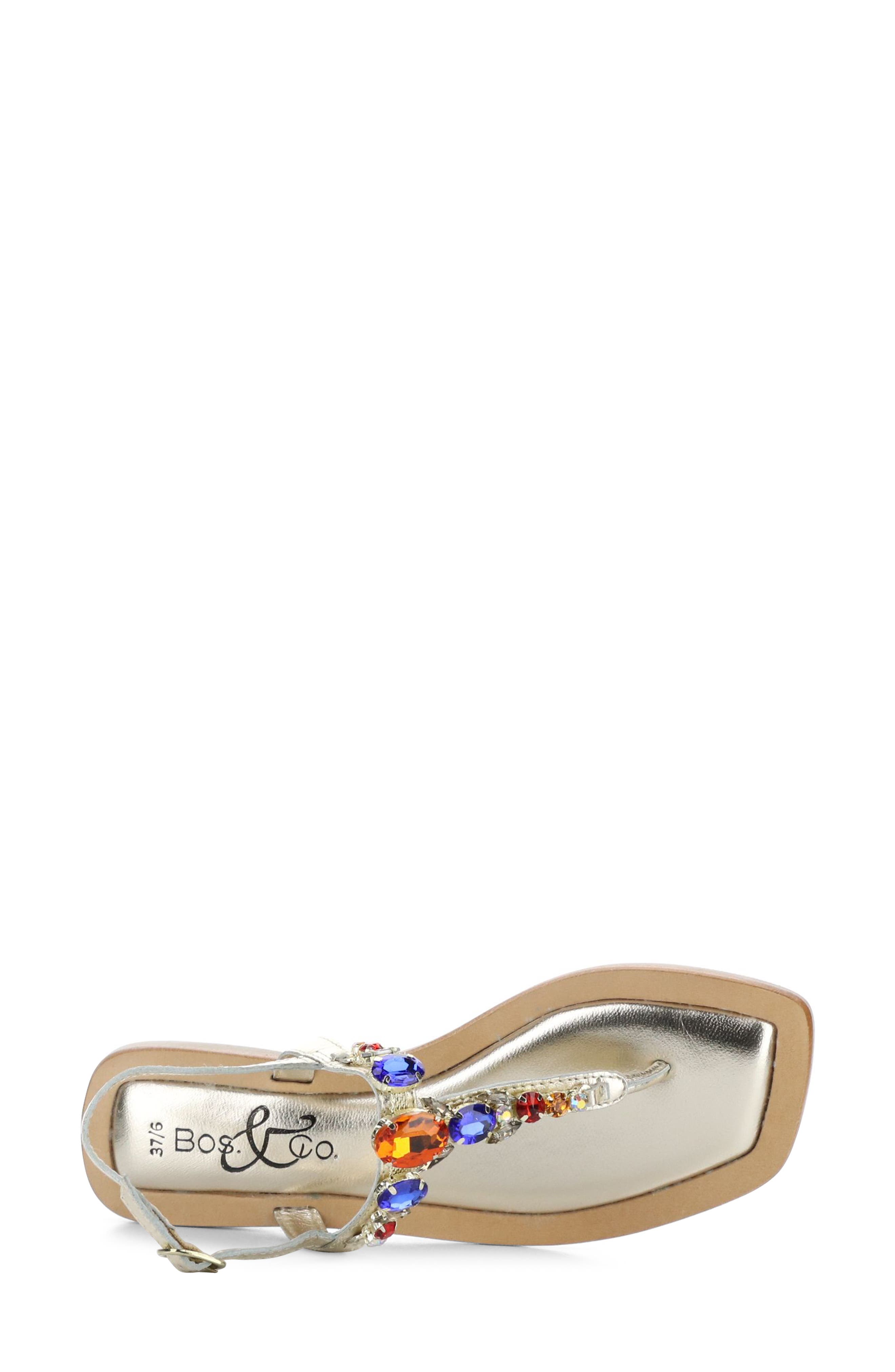 Bos. & Co. Otu Sandal, Alternate, color, Gold Leather/Jewels