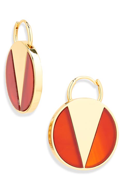 Round Medallion Drop Earrings