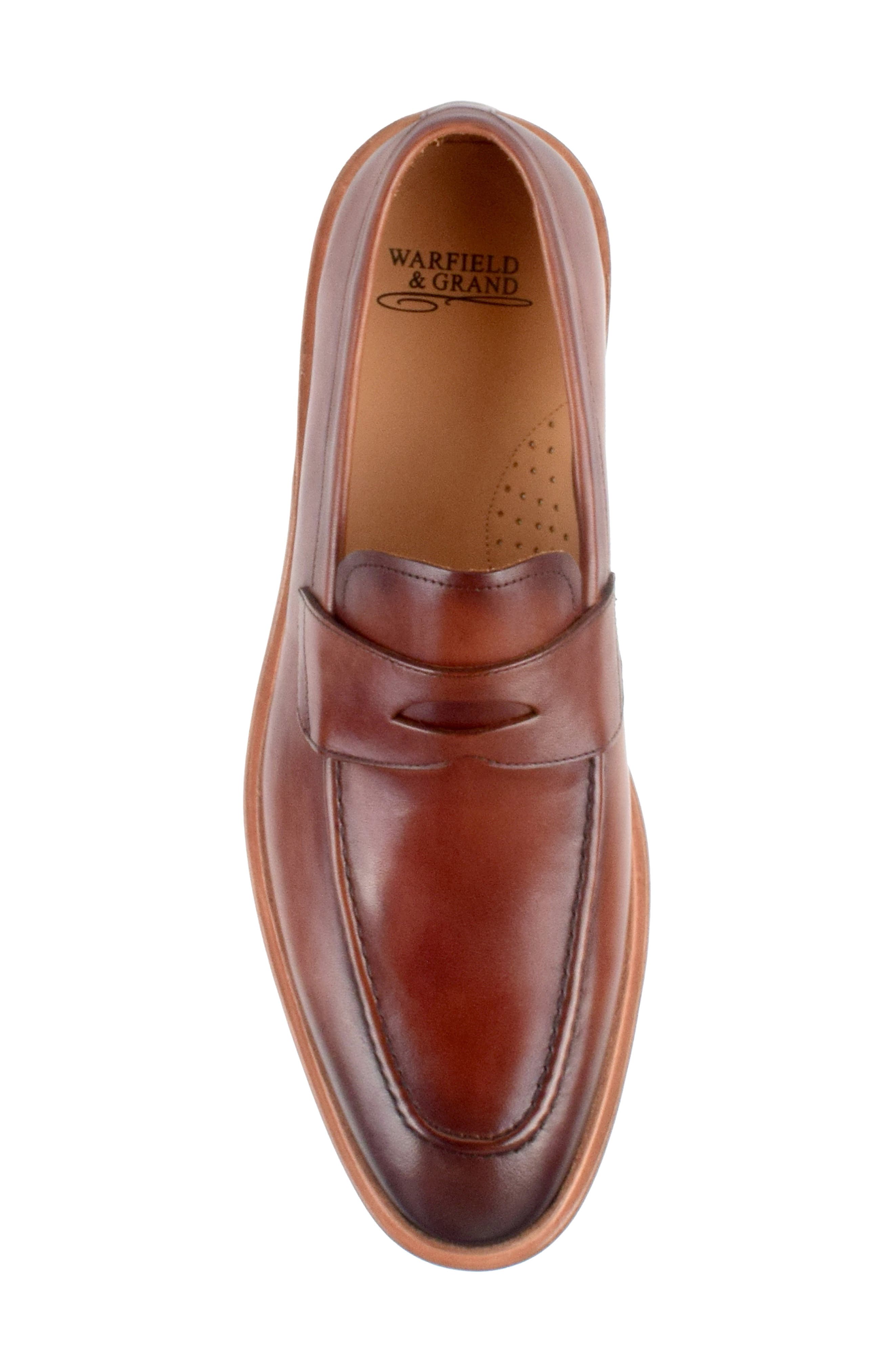 Savoy Apron Toe Penny Loafer, Alternate, color, COGNAC