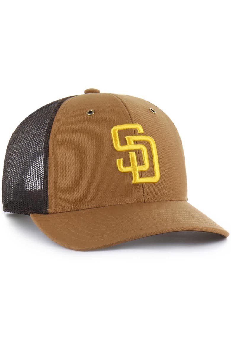 Men's Carhartt x '47  Brown San Diego Padres Trucker Adjustable Hat, Alternate, color, Brown