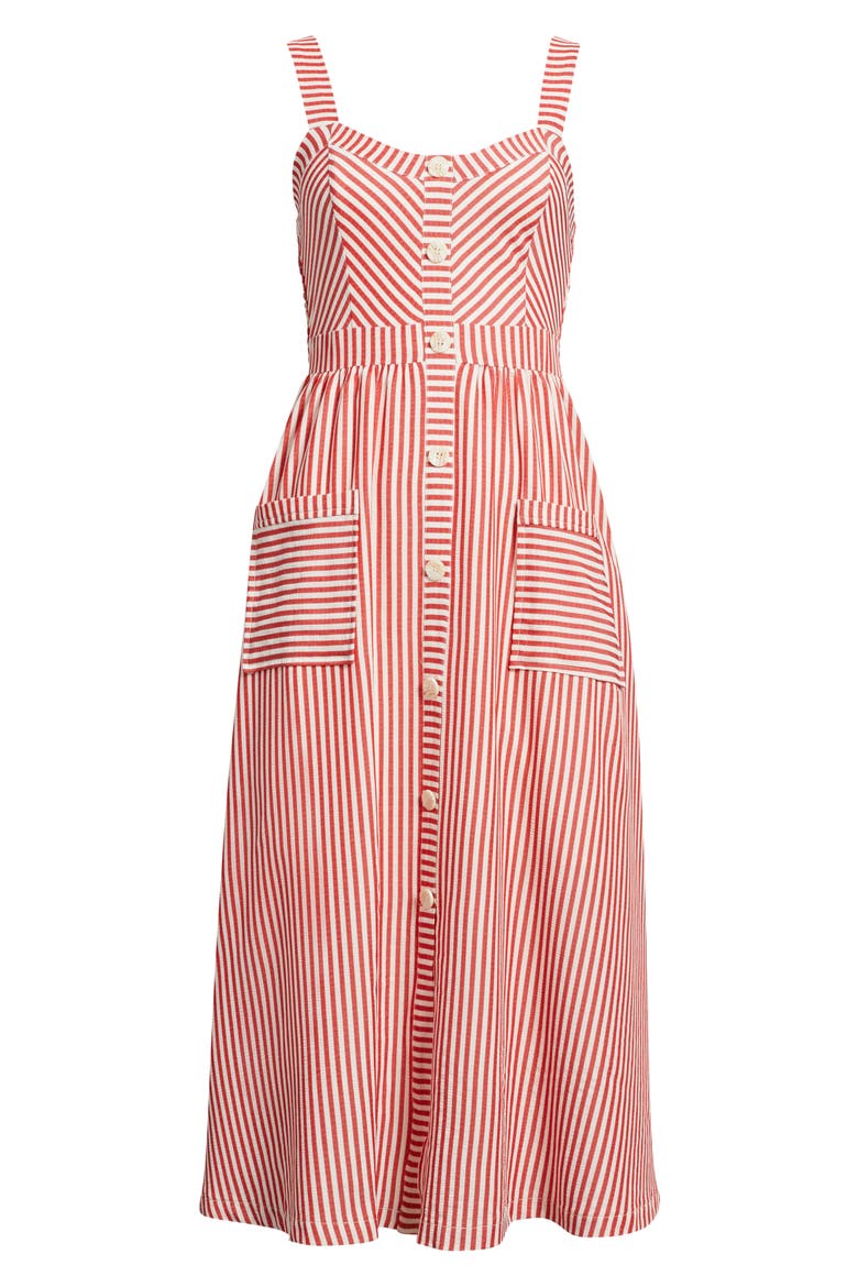 Stripe Patch Pocket Sundress, Alternate, color, RED