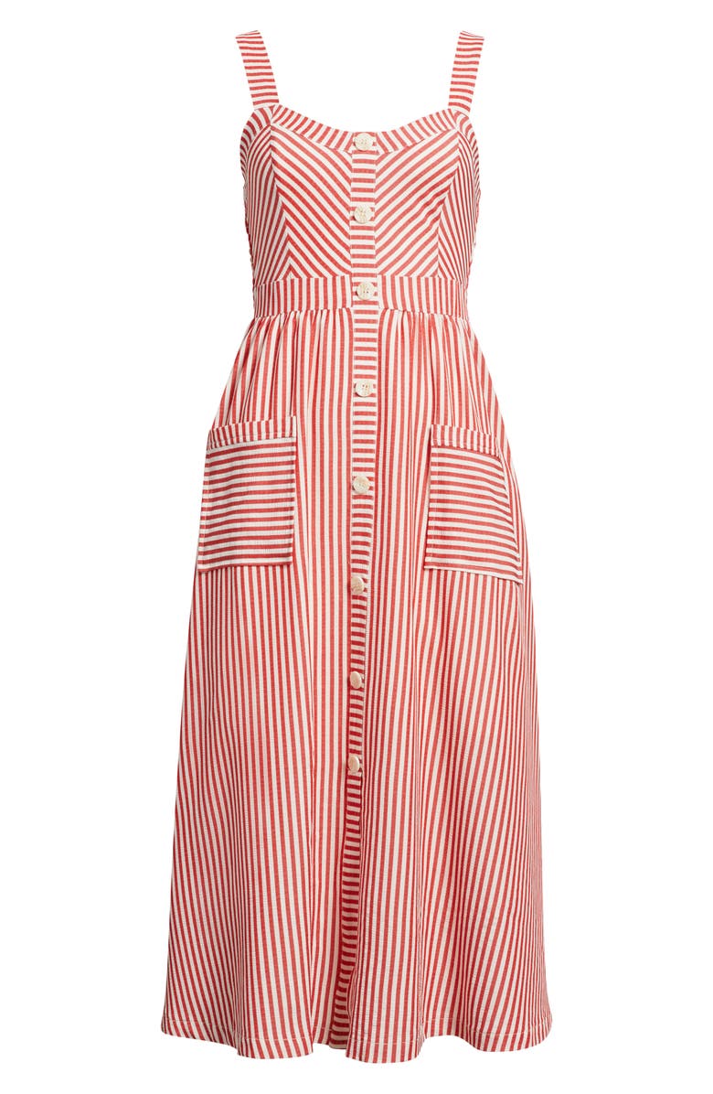 ZOE AND CLAIRE Stripe Patch Pocket Sundress, Alternate, color, Red
