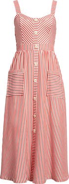ZOE AND CLAIRE Stripe Patch Pocket Sundress