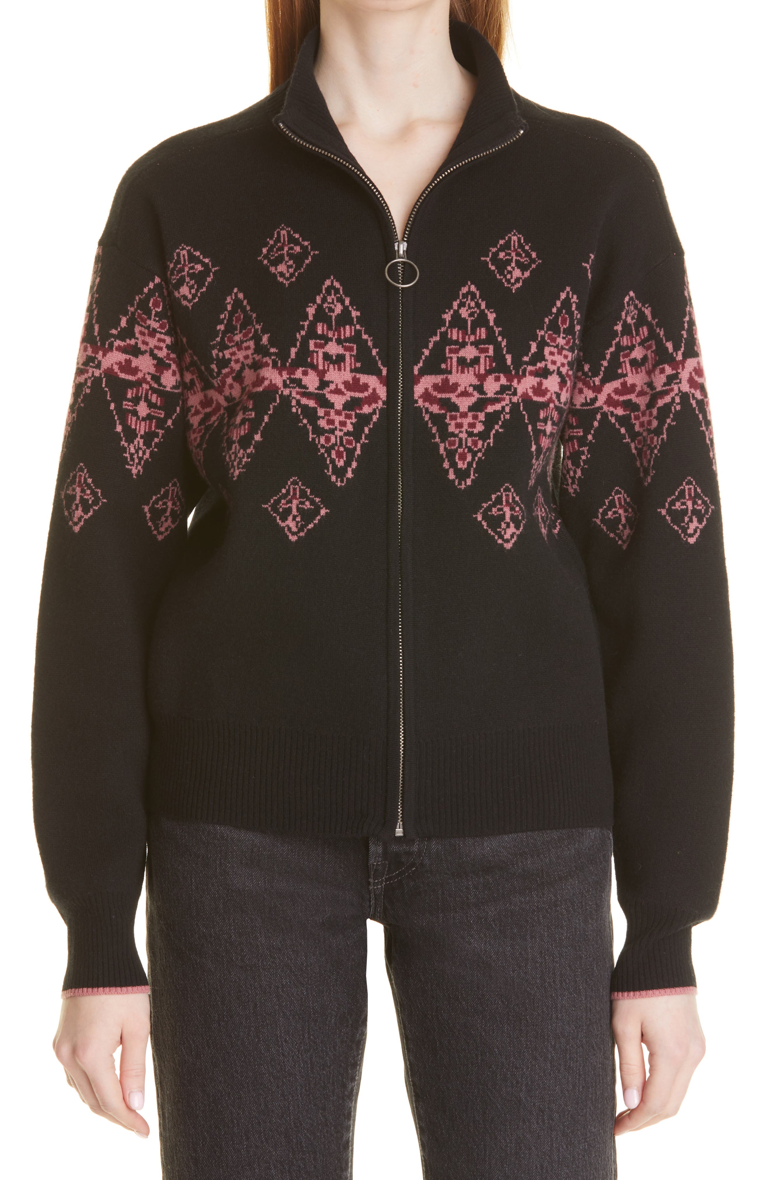 PAIGE Fabienne Wool Blend Zip-Up Sweater