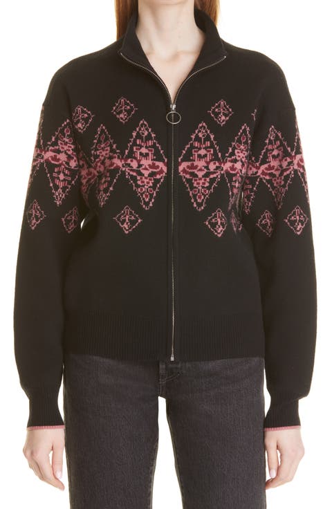 Fabienne Wool Blend Zip-Up Sweater