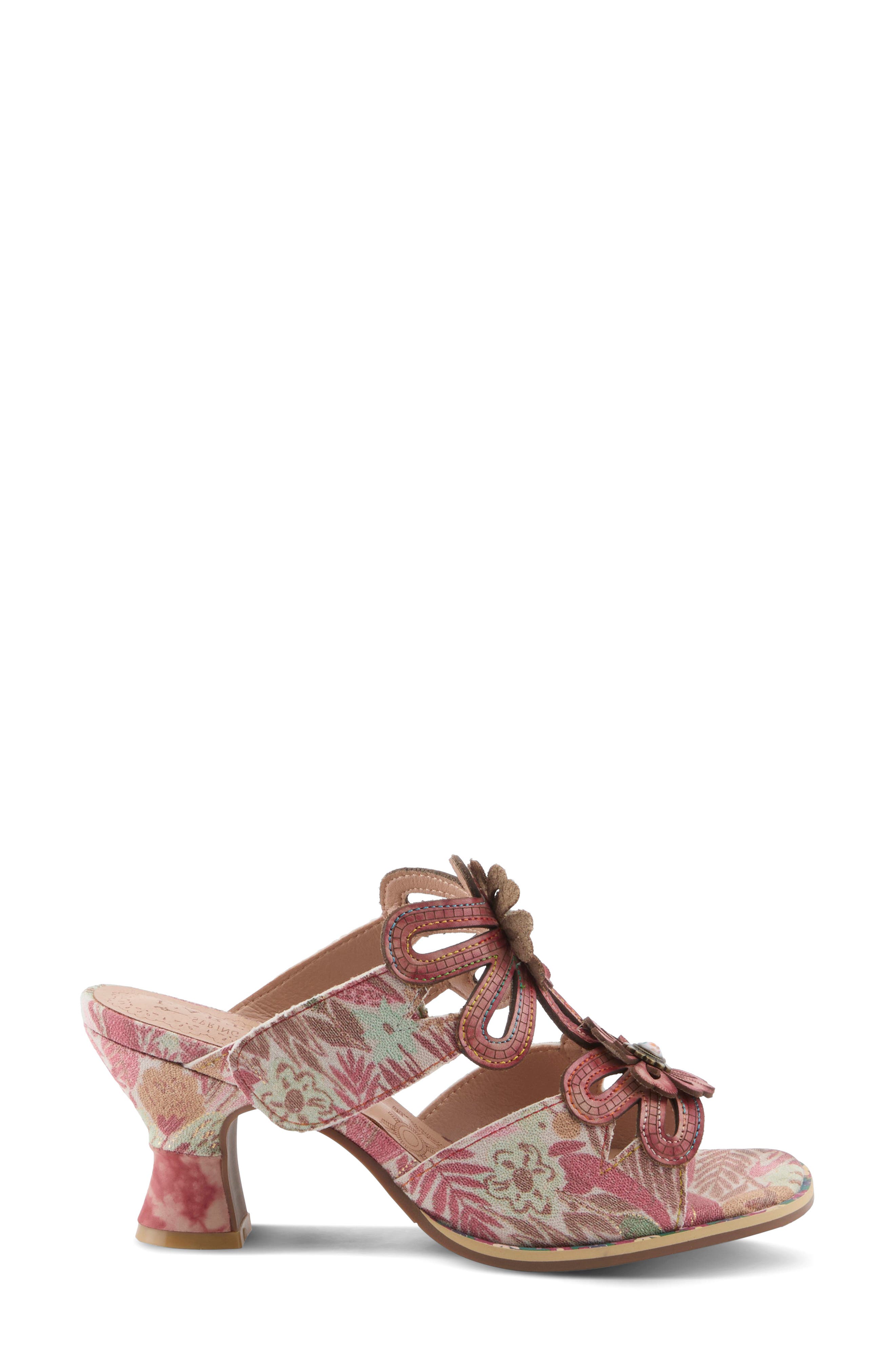 Alania Garden Floral Sandal, Alternate, color, RED MULTI