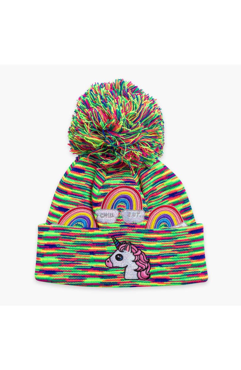 Turtle Fur Kids Unicorn Pom Winter Hat, Main, color,