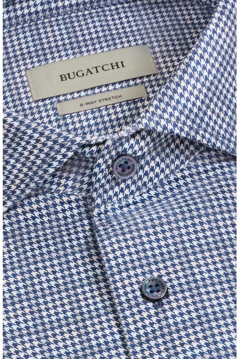 Devon OoohCotton® Houndstooth Button-Up Shirt, Alternate, color, INDIGO
