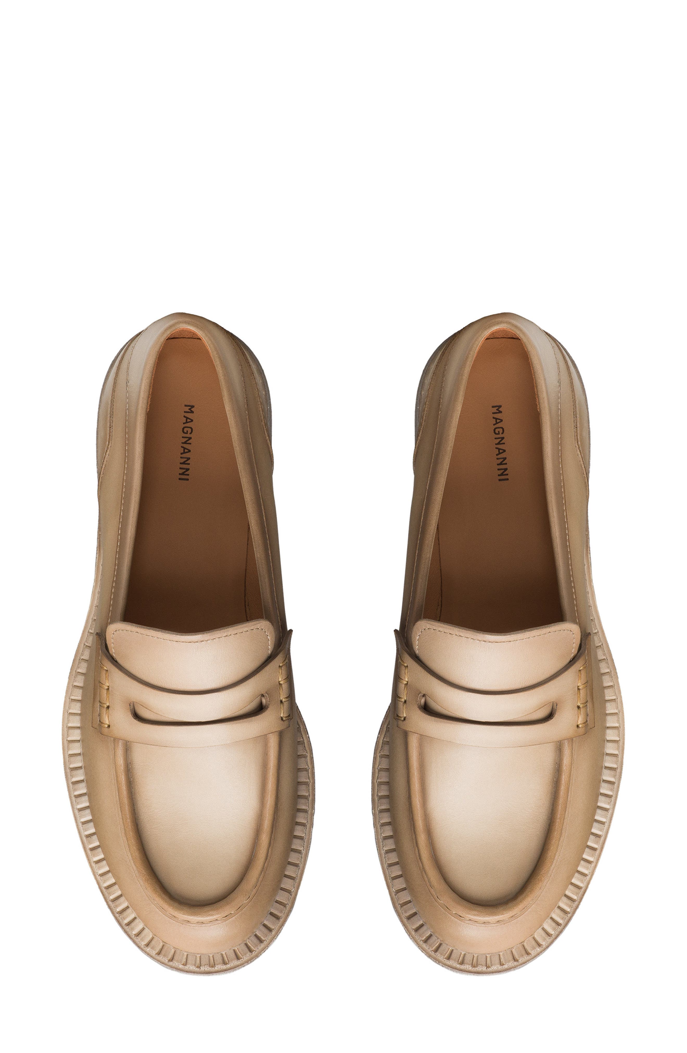 Magnanni Oaklynn Leather Loafer, Alternate, color, Taupe