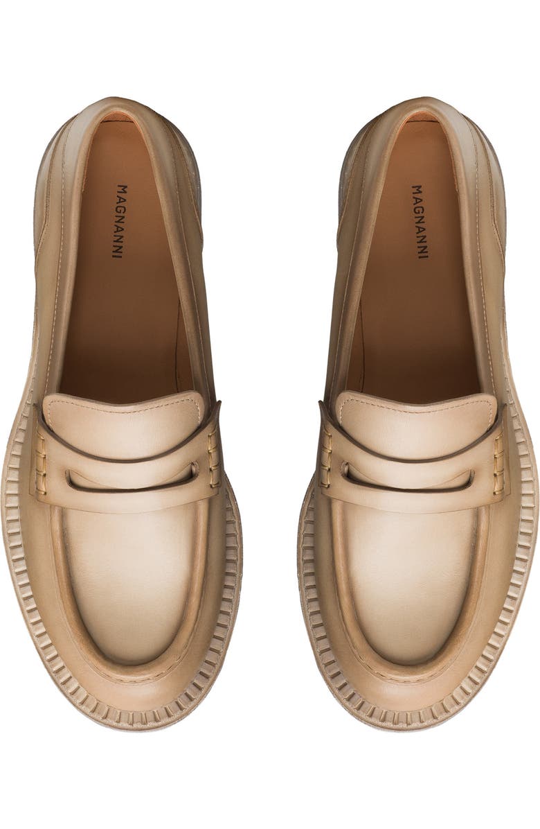 Magnanni Oaklynn Leather Loafer, Alternate, color, Taupe