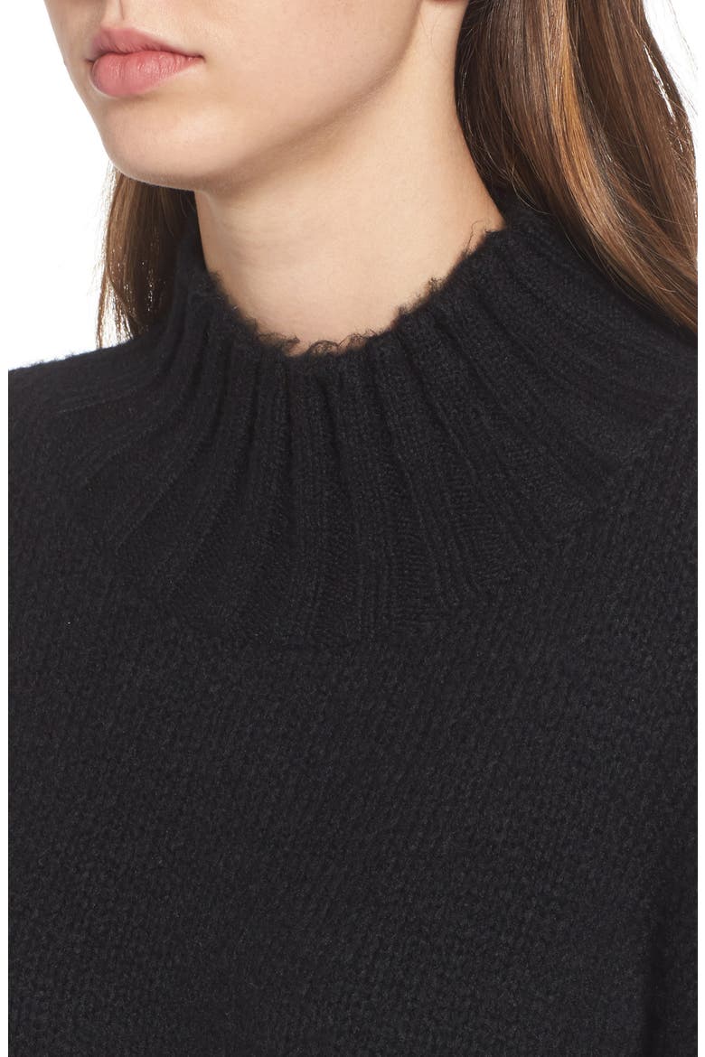 Cozy Mock Neck Sweater, Alternate, color, BLACK