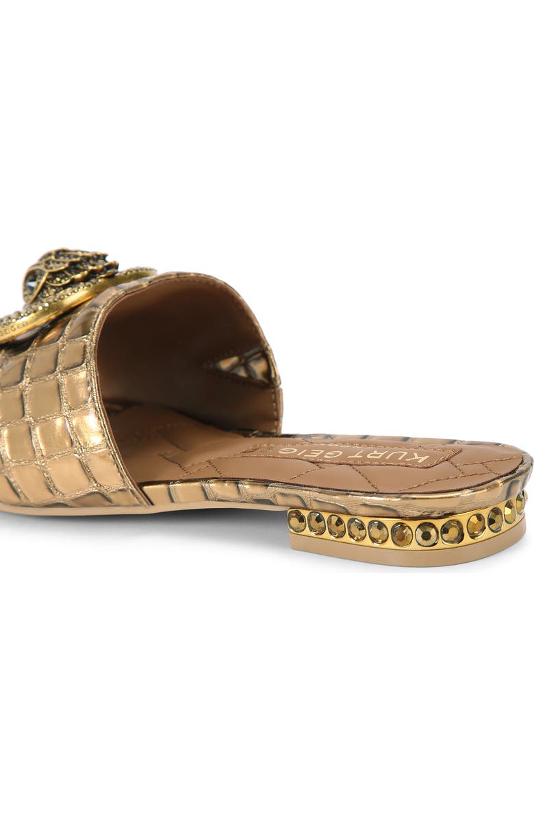 Kurt Geiger London Chelsea Croc Embossed Slide Sandal, Alternate, color, Gold
