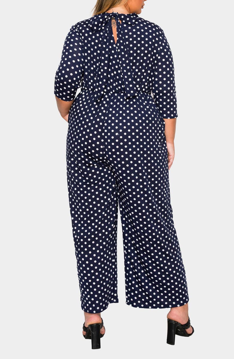 L I V D Lunette Dot Wide Leg Jumpsuit, Alternate, color, Navy White
