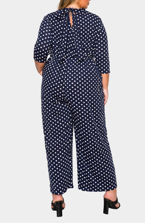 L I V D Lunette Dot Wide Leg Jumpsuit In Blue