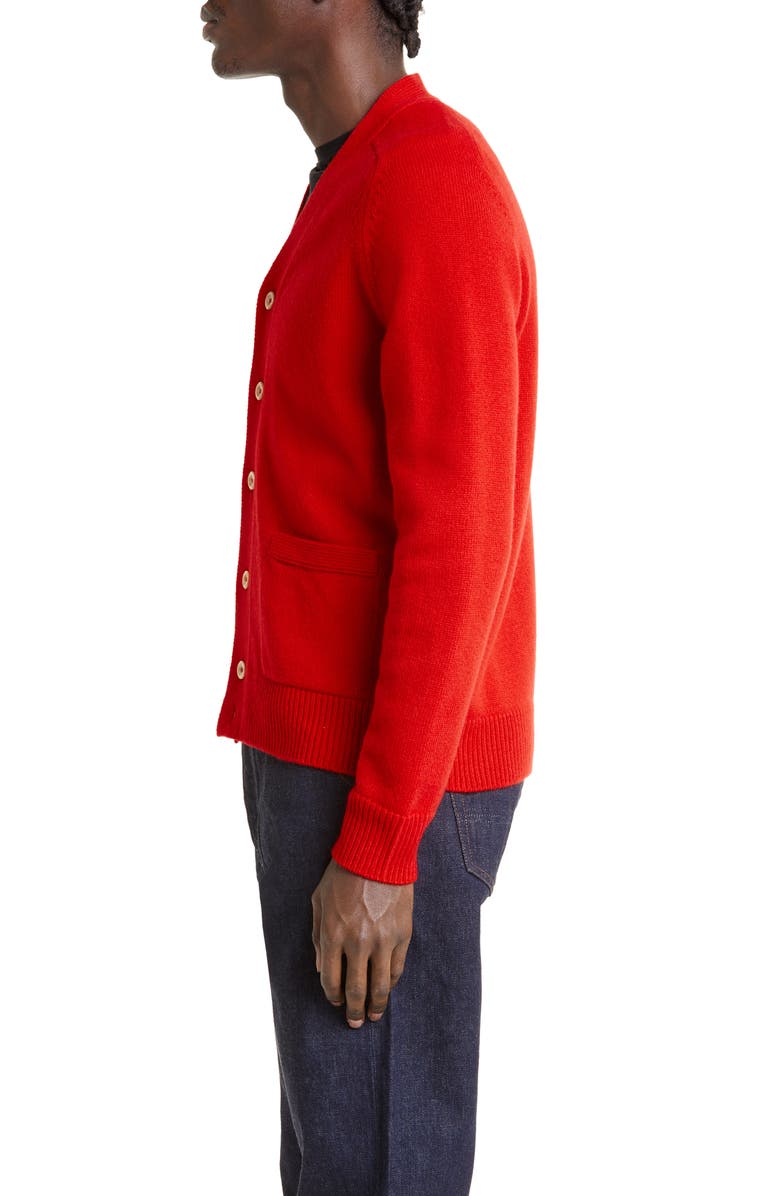 Drake's V-Neck Lambswool Cardigan, Alternate, color, 