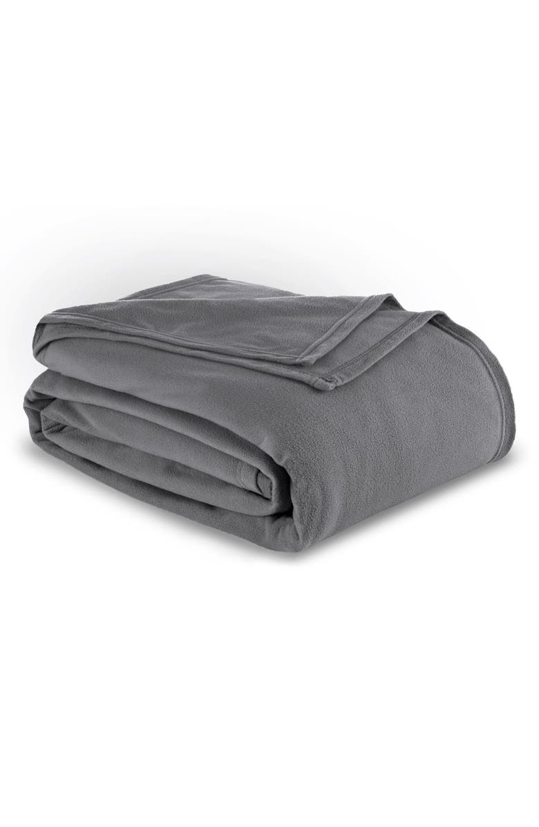 Vellux Microfleece Throw Blanket, Main, color, Tornado Grey