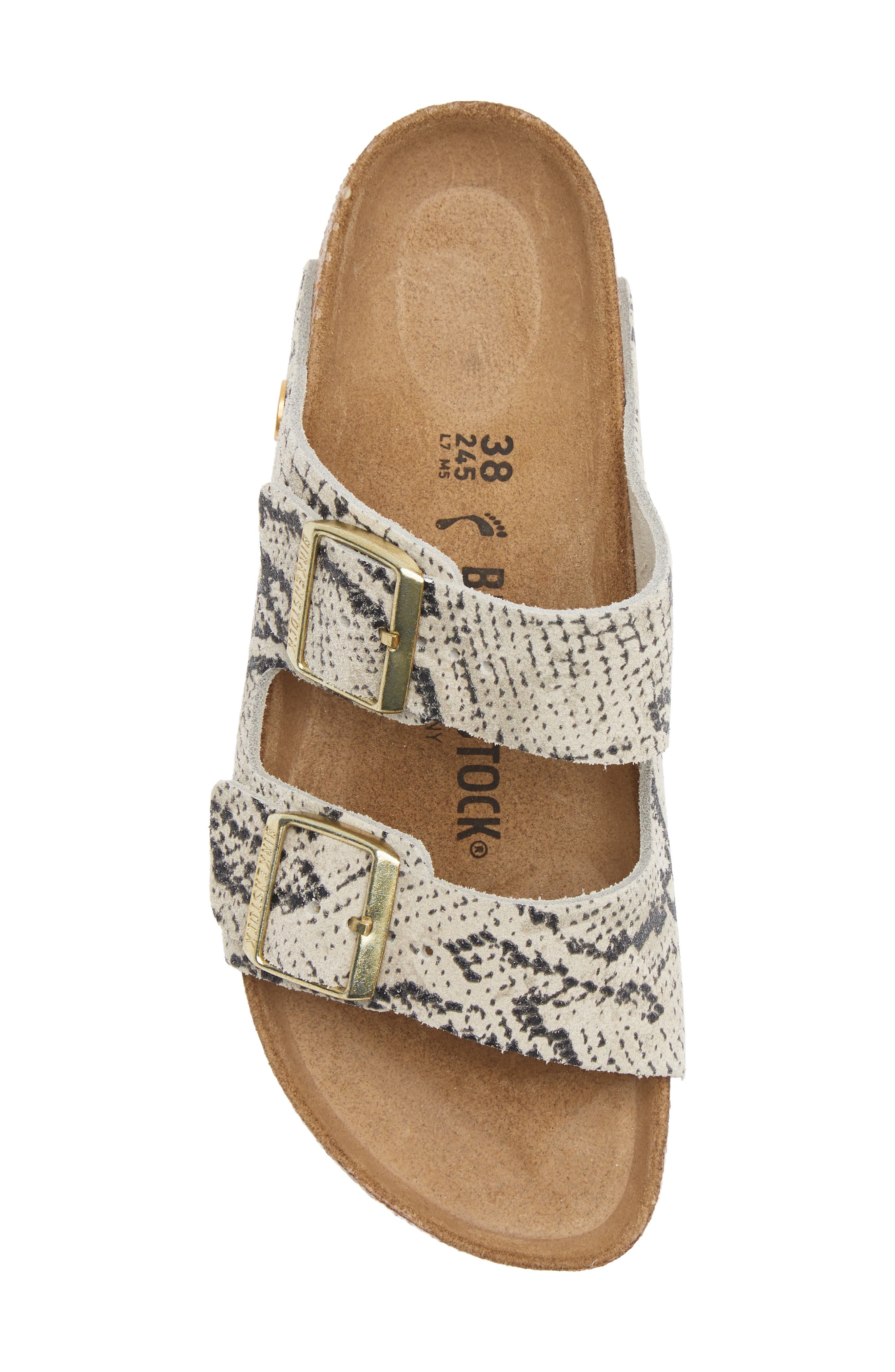 Arizona Snakeskin Embossed Slide Sandal, Alternate, color, OYSTER SNAKE
