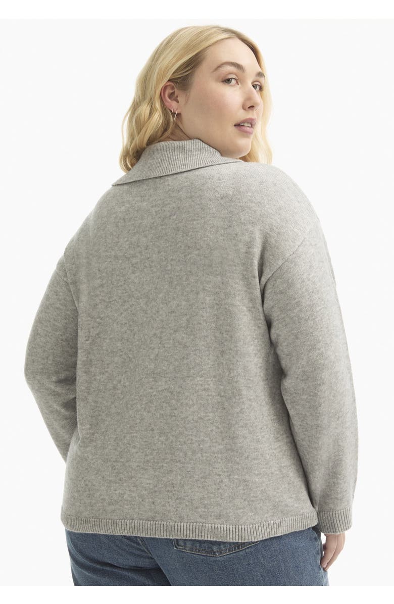 June + Vie Polo Shirt Sweater, Alternate, color, Heather Grey