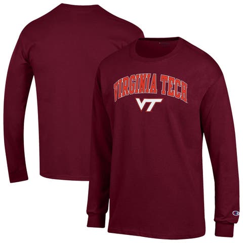 Men's Champion  Maroon Virginia Tech Hokies Arch Over Logo Long Sleeve T-Shirt