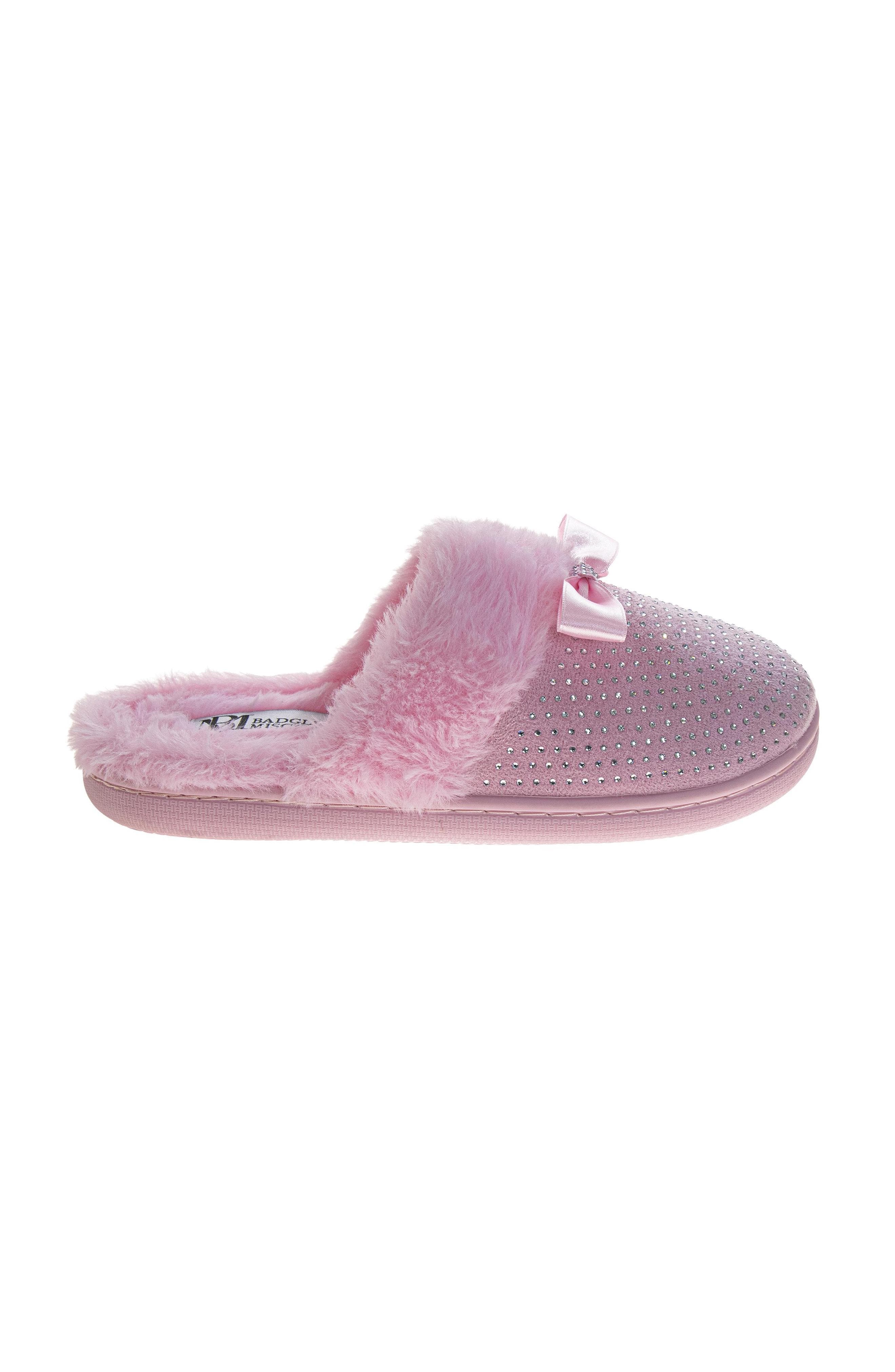 Womens Rhinestone Slippers, Alternate, color, PINK