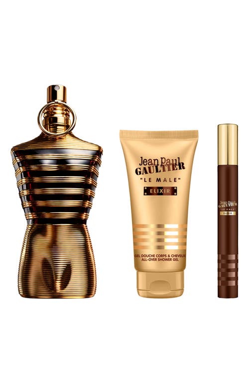 Jean Paul Gaultier Le Male Elixir Parfum Gift Set $237 Value In Transparent