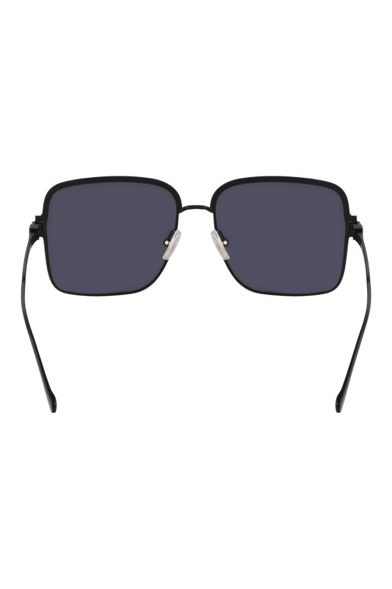 Gancini 57mm Modified Rectangular Sunglasses, Alternate, color, MATTE BLACK