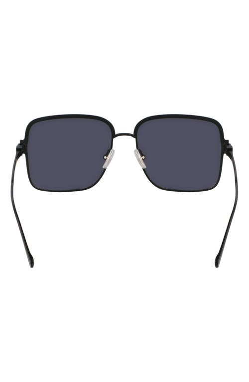 Ferragamo Gancini 57mm Modified Rectangular Sunglasses In Matte Black