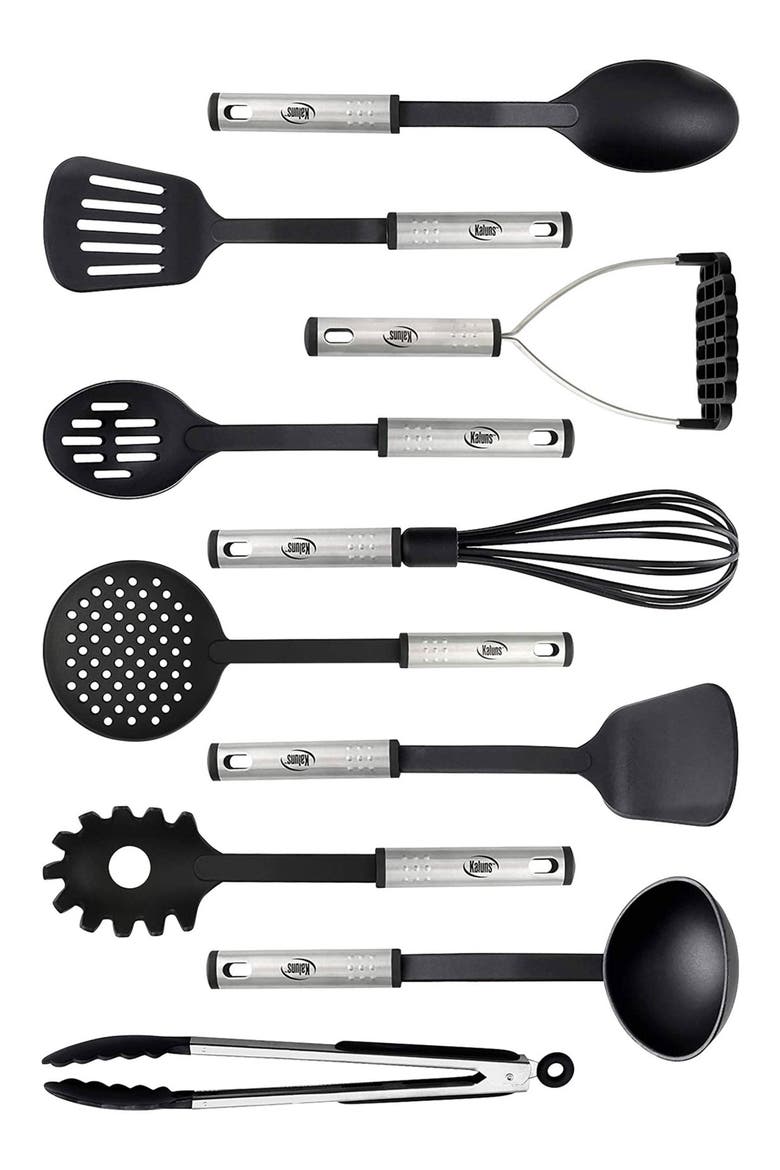 Cooking Utensil 10-Piece Set, Main, color, BLACK