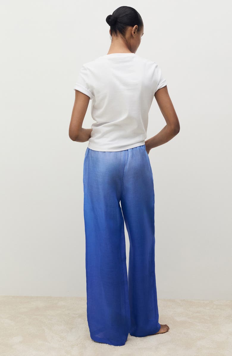 MANGO Gradient Wide Leg Pants, Alternate, color, Blue