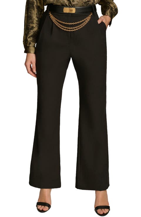 Chain Belt Wide Leg Pants