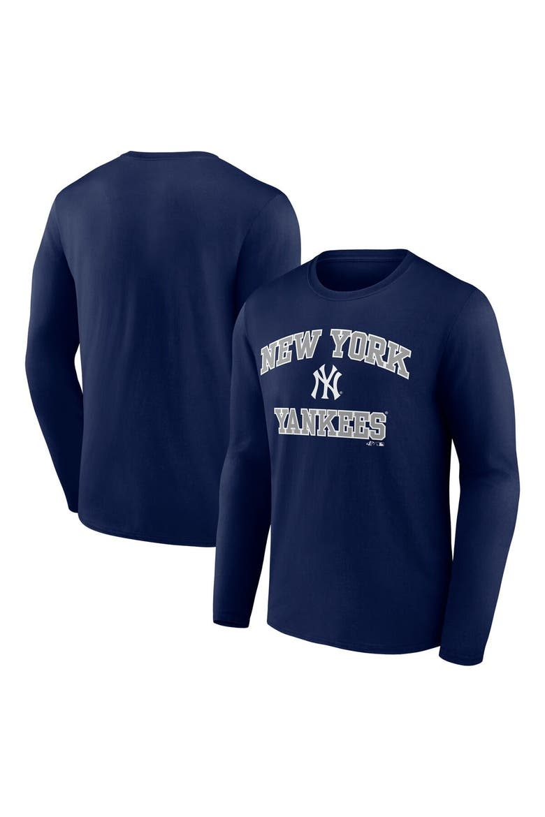 Men's Logo Athletic Navy New York Yankees Heart & Soul Long Sleeve T-Shirt, Main, color, Navy