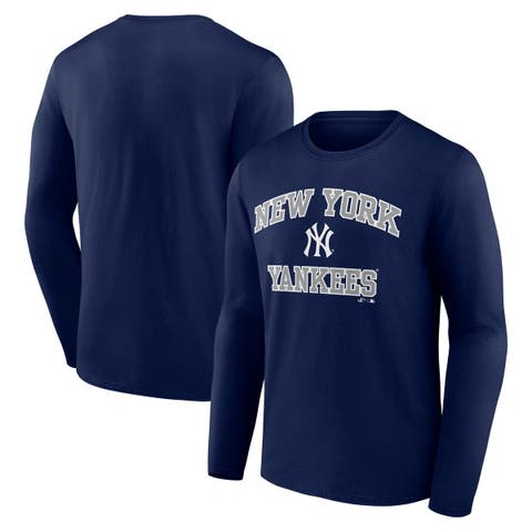 Men's Logo Athletic Navy New York Yankees Heart & Soul Long Sleeve T-Shirt