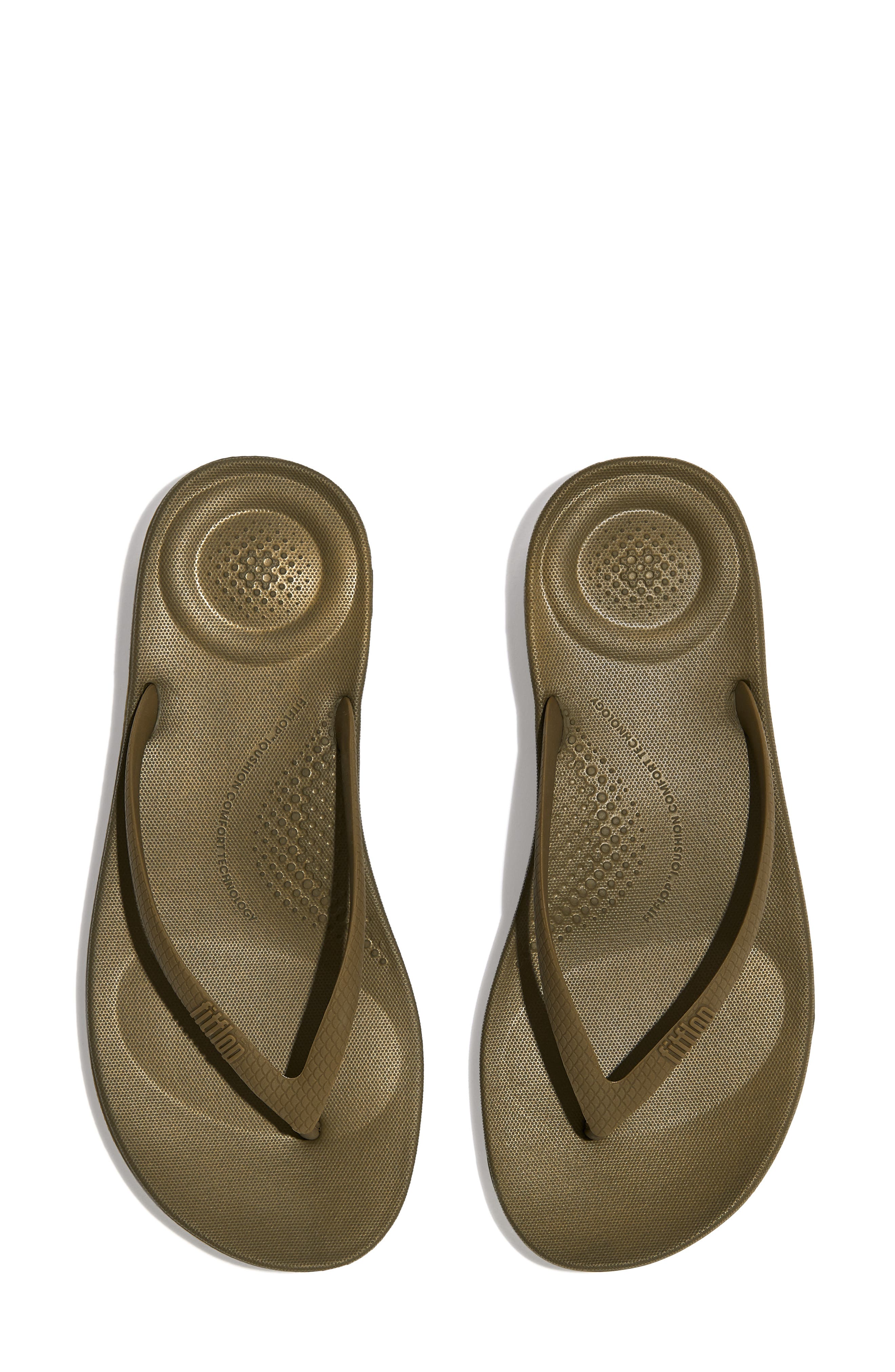 FitFlop iQushion Flip Flop, Alternate, color, Mossy