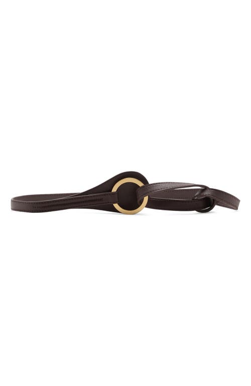 Mango Slim Faux Leather Belt In Black