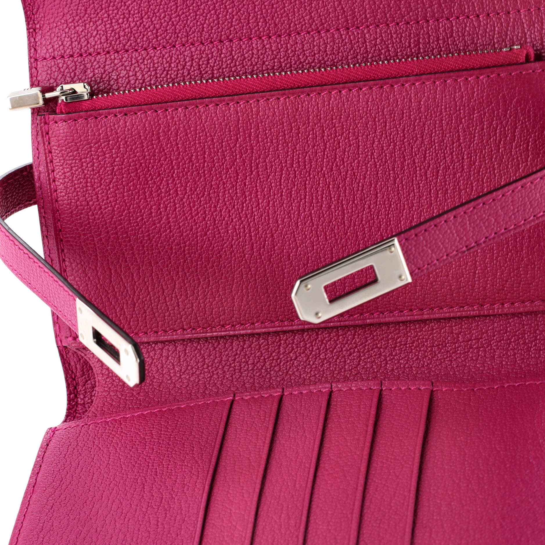 Kelly Trifold Wallet Chevre Mysore Medium, Alternate, color, Pink