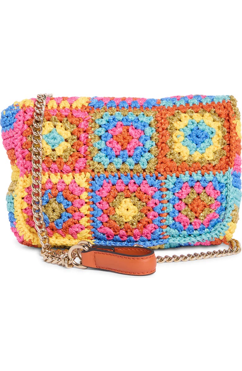 Kurt Geiger London Medium Kensington Crochet Crossbody Bag, Alternate, color, Aqua Multi