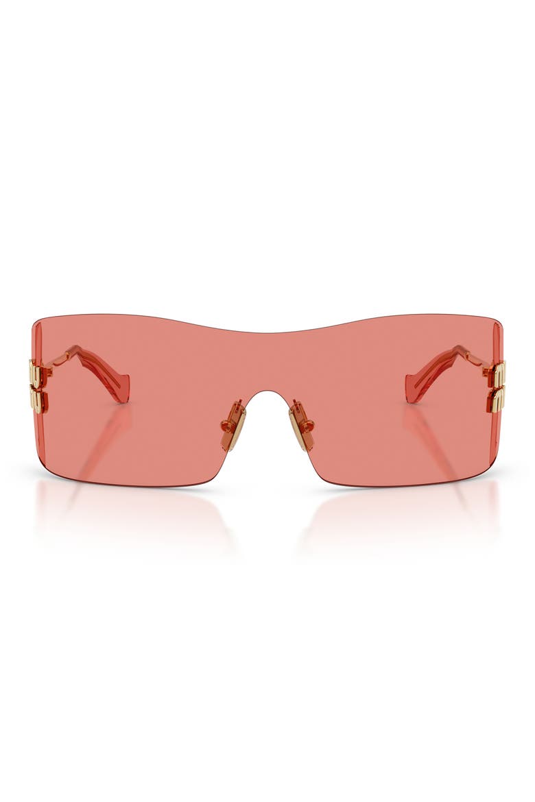 144mm Oversize Shield Sunglasses, Main, color, GOLD / RED