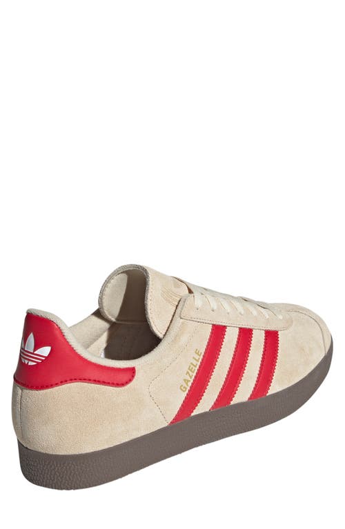 Adidas Originals Adidas Gazelle Sneaker In Sand/better Scarlet/white