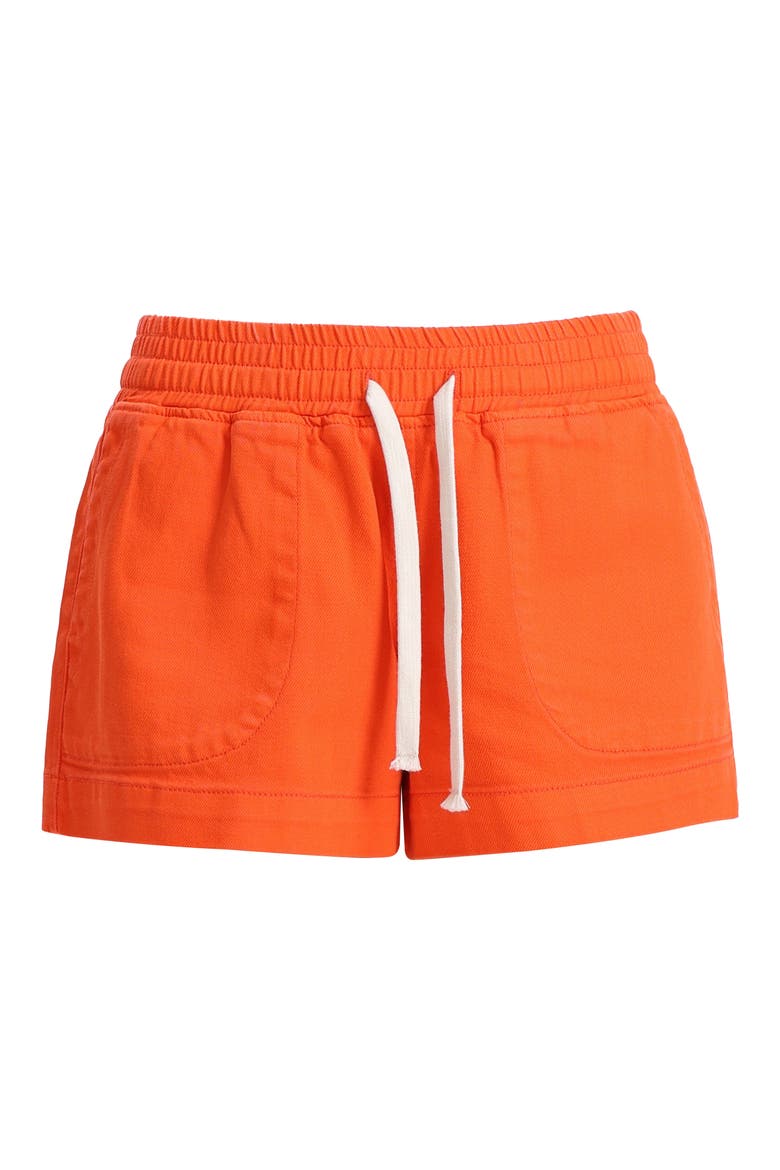 High Waist Drawstring Denim Shorts, Alternate, color, SERAPH