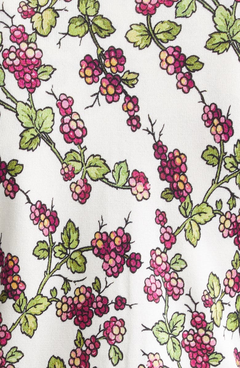 Etro Berry Print Silk Blend Cardigan & Short Sleeve Sweater Twinset, Alternate, color,