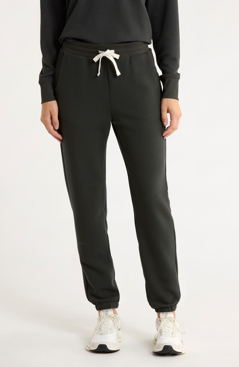 Free Fly Waffle Knit Joggers, Main, color, Black Sand