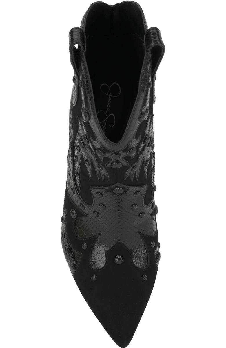 Jessica Simpson Palieve 4 Snakeskin Embossed Bootie, Alternate, color, Black