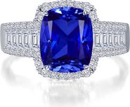Lafonn Fancy Lab Created Sapphire & Simulated Diamond Halo Ring